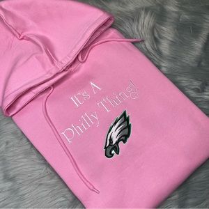 Pink- Adult Unisex It’s a PhillyThing! Eagles Embroidered Hoodie
